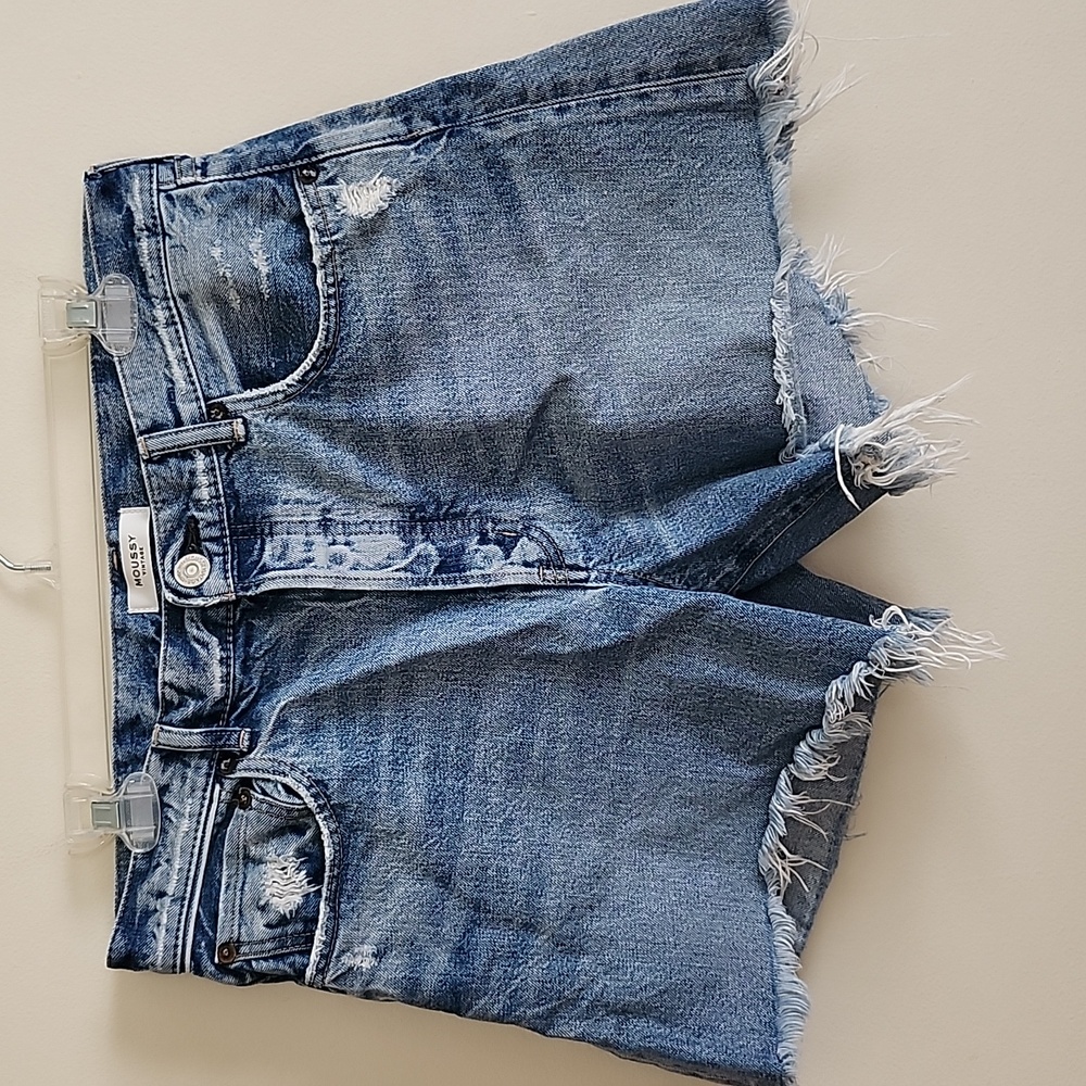 Moussy Medium Wash Blue Denim Jean Shorts Cut Offs Daisey Dukes Women's 29